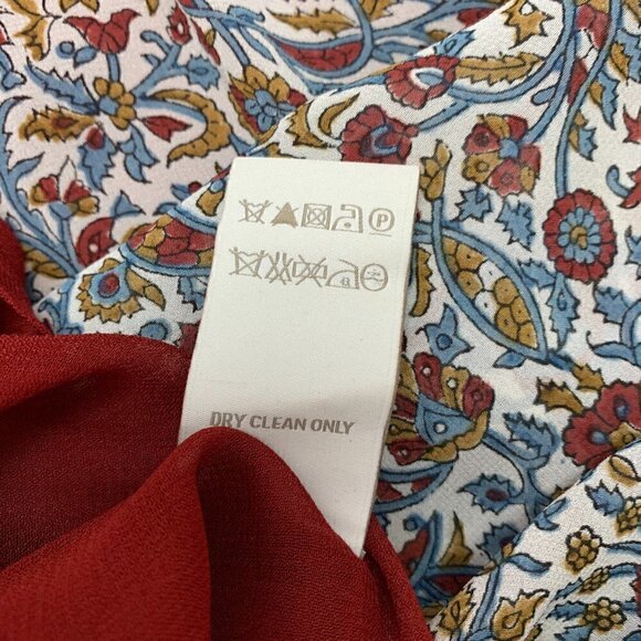 Talitha Silk Maxi Dress Medium Floral Boho Hand Beaded Pom Pom Hemline - Picture 15 of 16